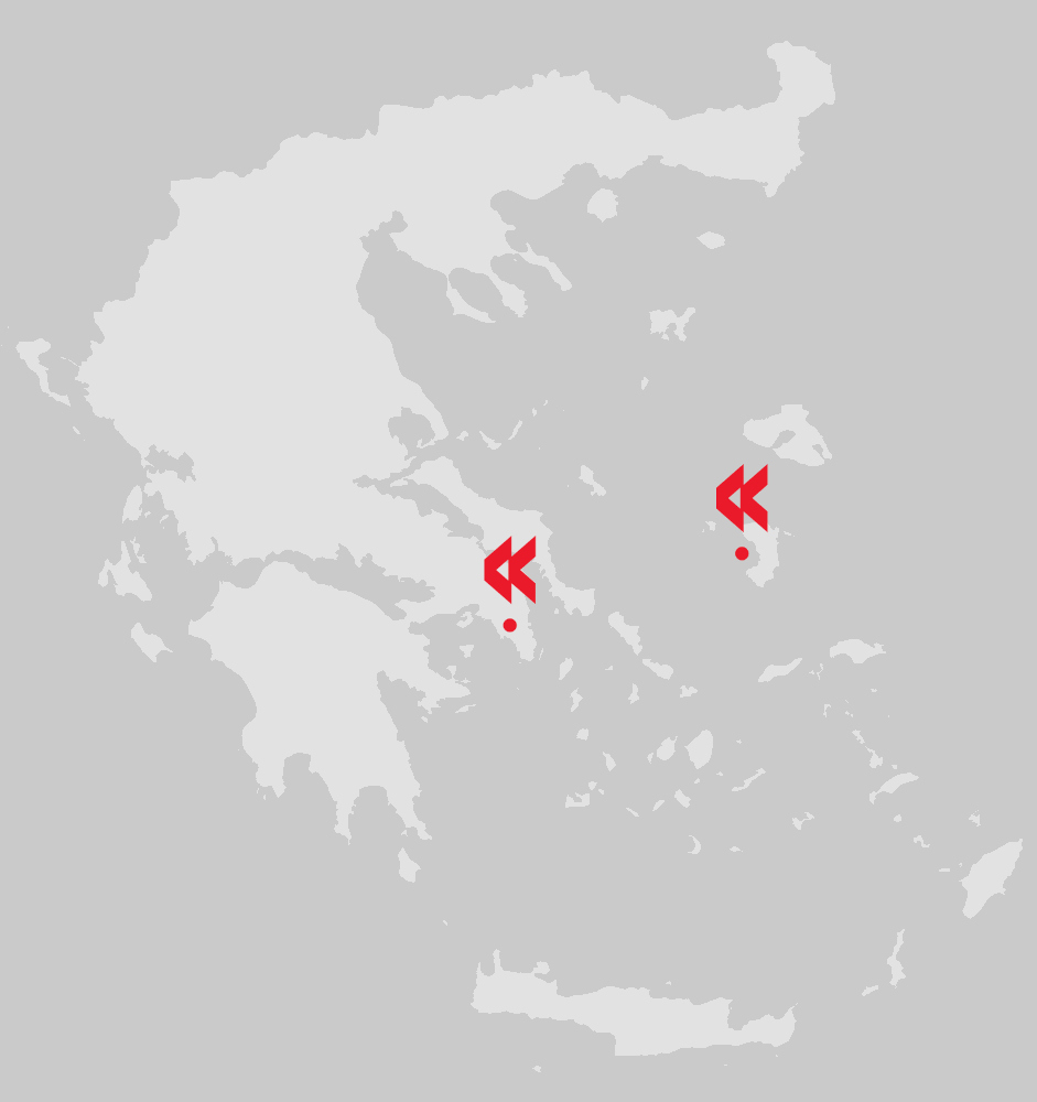 Greece Map with Kokolias Locations